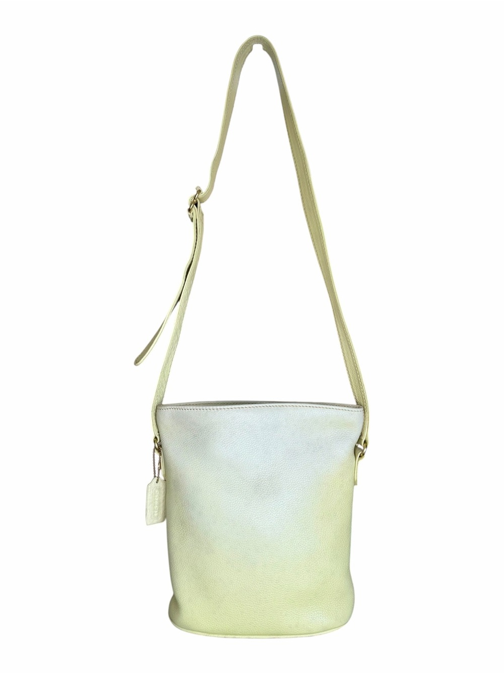 Vintage Coach Sonoma Small Bucket Zip 4907 Leather Shoulder Bag Light Lime Green - Picture 3 of 11